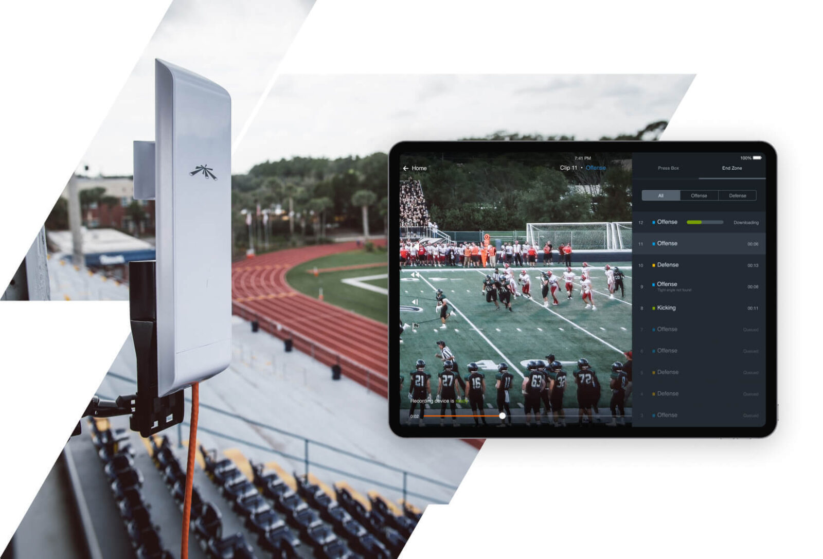 Hudl Sideline wireless hardware and iPad app